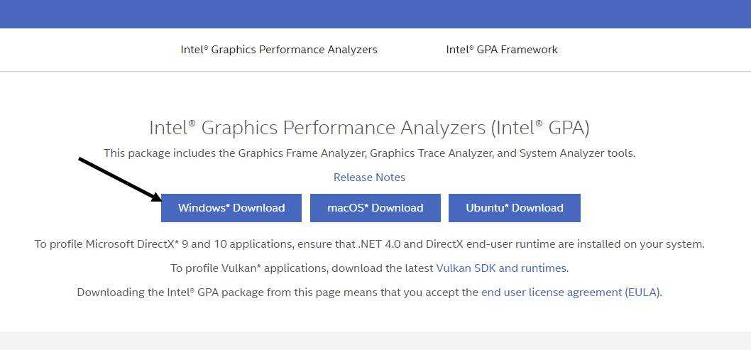Intel Graphics Performance Analyzers